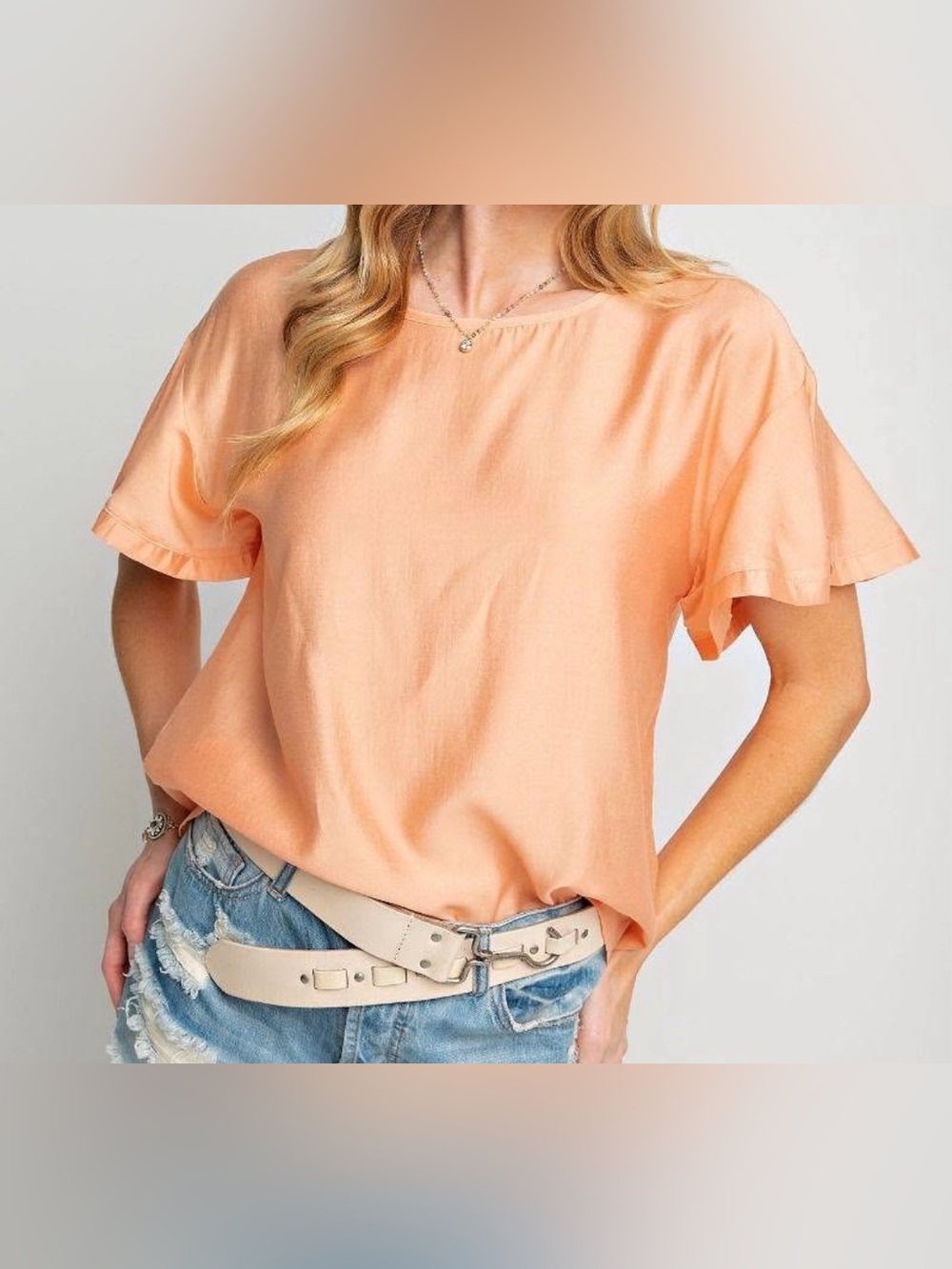 NWT Everyday Peach Short-Sleeve Crewneck Top